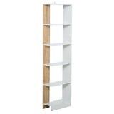 easycomfort easycomfort scaffale libreria a parete in legno color rovere e bianco con 5 ripiani ean 8054111845434