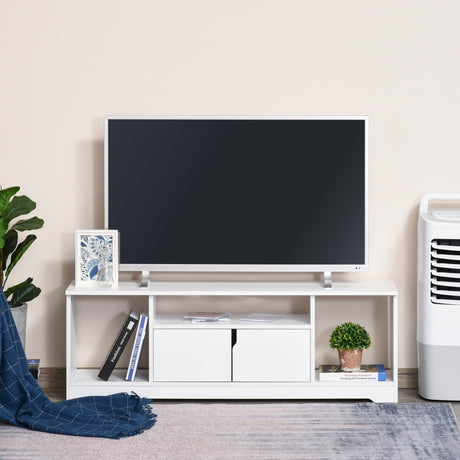 easycomfort easycomfort mobile porta tv fino a 42 con armadietto e ripiani aperti in legno 120x30x41cm