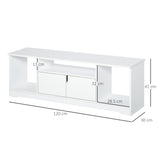 easycomfort easycomfort mobile porta tv fino a 42 con armadietto e ripiani aperti in legno 120x30x41cm