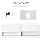 easycomfort easycomfort mobile tv sospeso in legno mobile porta tv moderno con luci led di 20 colori per tv max 42 bianco lucido 120x35x40 5cm