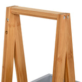 easycomfort easycomfort scaffale salvaspazio da bagno in mdf e bambu forma a piramide con 3 mensole color legno e grigio 30x18x81cm ean 8054111842150
