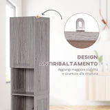 easycomfort easycomfort colonna bagno in mdf con 2 armadietti e 2 ripiani aperti 30x32x172 5 cm color legno