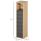 easycomfort easycomfort mobiletto a colonna per il bagno bambu e legno grigio 18 x 18 x 75cm ean 8054111841115