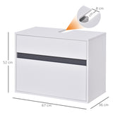 easycomfort easycomfort mobiletto sottolavabo e copricolonna per il bagno in legno bianco con 2 cassetti e taglio a u 67 x 36 x 52cm ean 8054111848138