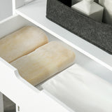 easycomfort easycomfort mobile bagno con mensole armadietto e cassetto mobiletto multiuso in legno bianco 60x33x122 5cm