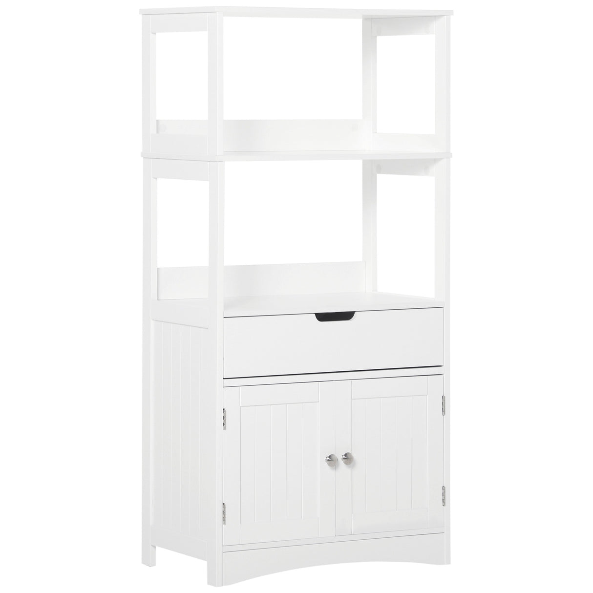 easycomfort easycomfort mobile bagno con mensole armadietto e cassetto mobiletto multiuso in legno bianco 60x33x122 5cm