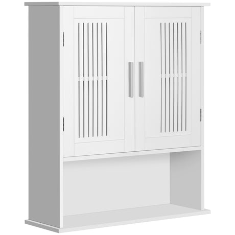 easycomfort easycomfort mobiletto da bagno a muro salvaspazio con armadietto e ripiano 60x20x70 cm bianco