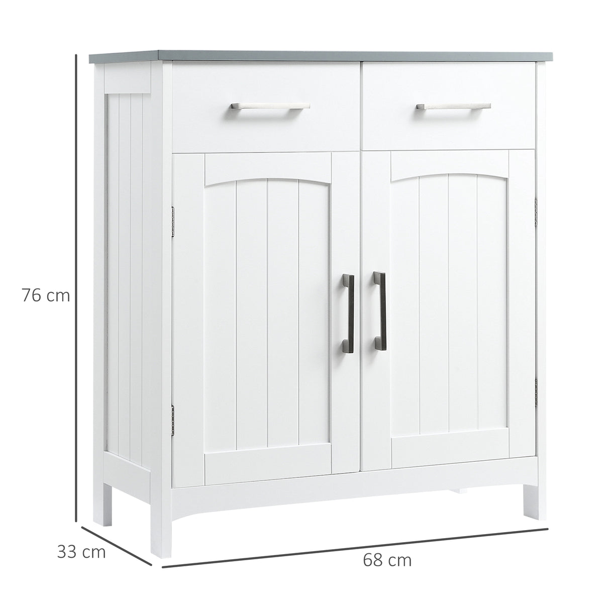easycomfort easycomfort mobiletto bagno con 2 ante 2 cassetti e ripiano regolabile in mdf 68x33x76cm