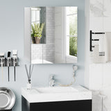 easycomfort easycomfort armadietto bagno con 3 ante specchiate e ripiani regolabili 70x15x60cm bianco