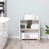 easycomfort easycomfort mobile sottolavabo per bagno a 2 ante in legno con mensola regolabile 60x30px62 5cm