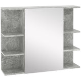 easycomfort easycomfort specchiera bagno a parete con anta e mensole laterali in legno 80x19 8x64cm