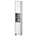 easycomfort easycomfort colonna bagno con 2 armadietti e 2 vani aperti in legno effetto cemento 30x30x180cm