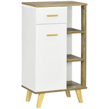 easycomfort easycomfort mobile bagno moderno con armadietto cassetto e ripiani in legno 50x30x89cm bianco
