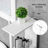easycomfort easycomfort colonna bagno con 2 ripiani e 2 armadietti mobile alto salvaspazio 15 2x29 8x118 cm bianco e color legno