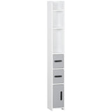 easycomfort easycomfort colonna bagno con mensole e armadietti mobile alto salvaspazio in legno 15x17x120cm bianco e grigio