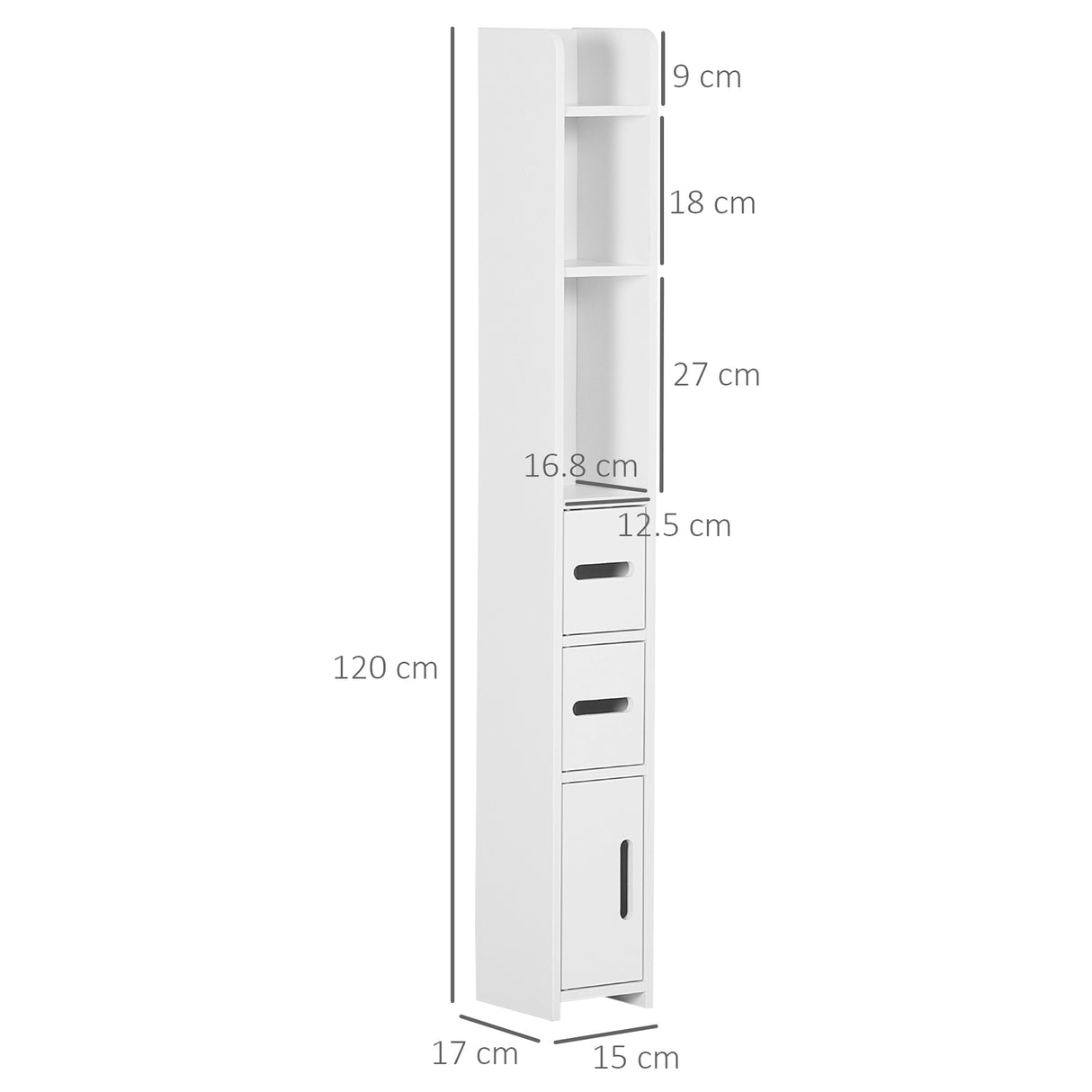 easycomfort easycomfort colonna bagno con mensole e armadietti mobile alto salvaspazio in legno 15x17x120cm bianco