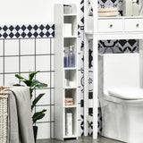 easycomfort easycomfort colonna bagno con mensole e armadietti mobile alto salvaspazio in legno 15x17x120cm bianco