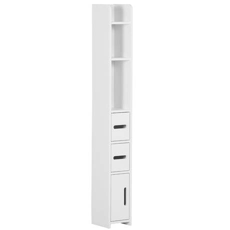 easycomfort easycomfort colonna bagno con mensole e armadietti mobile alto salvaspazio in legno 15x17x120cm bianco