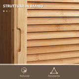 easycomfort easycomfort mobile bagno alto in bambu con 3 ripiani aperti un cassetto e un armadietto 32x30x163 cm color legno