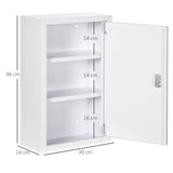 easycomfort easycomfort armadietto medicinali a 3 ripiani in acciaio inox con 2 chiavi e montaggio a parete 30x14x46 cm bianco