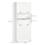 easycomfort easycomfort mobile bagno in truciolato bianco con 2 armadietti con ante e 2 ripiani aperti 80x33 5x190 cm