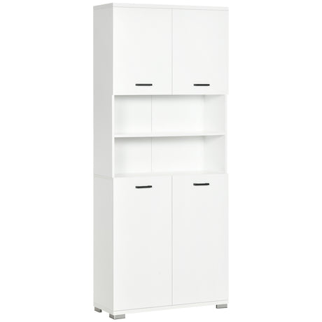 easycomfort easycomfort mobile bagno in truciolato bianco con 2 armadietti con ante e 2 ripiani aperti 80x33 5x190 cm