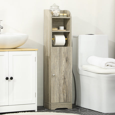 easycomfort easycomfort mobile bagno in truciolato con 2 ripiani e armadietto a 2 livelli 23x18x100cm grigio