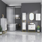 easycomfort easycomfort mobiletto bagno moderno con armadietto cassetto e mensola regolabile 60x30x120cm bianco