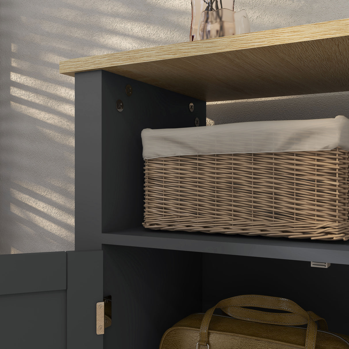 easycomfort easycomfort mobiletto bagno a 3 ripiani in mdf e truciolato con ripiano interno regolabile 60x30x80 5 cm