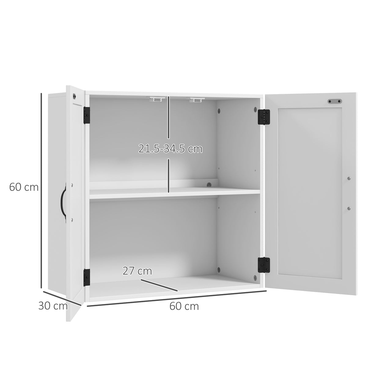easycomfort easycomfort armadietto pensile bagno in legno stile country con ripiano regolabile 60x30x60cm bianco