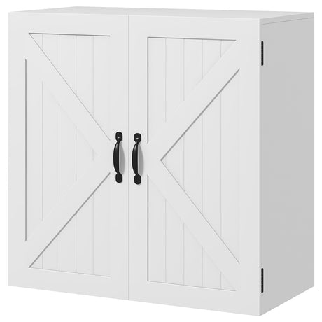 easycomfort easycomfort armadietto pensile bagno in legno stile country con ripiano regolabile 60x30x60cm bianco