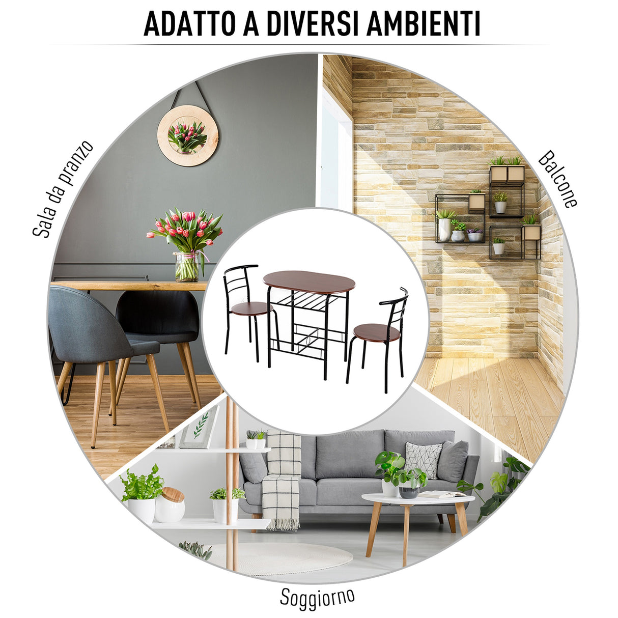 easycomfort easycomfort set tavolo moderno con 2 sedie per sala da pranzo set 3 pezzi mobili salvaspazio da cucina balcone ristorante o bar marrone e nero ean 8054111847506