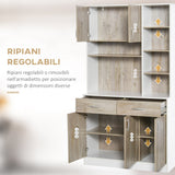 easycomfort easycomfort mobile buffet dispensa cucina ante cassetti e vani aperti 100l x 39p x 181 5acm bianco e legno