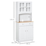 easycomfort easycomfort credenza alta per cucina mobile buffet in legno bianco armadio dispensa in stile classico bianco 68x39 5x170cm ean 8054144135472