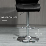 easycomfort easycomfort set 2 sgabelli da bar girevoli e imbottiti in pelle pu nera con schienale e poggiapiedi altezza regolabile per cucina o pub 50x55 5x93 114cm