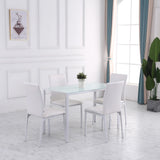 easycomfort easycomfort set 4 sedie imbottite per sala da pranzo con rivestimento in similpelle 41x50x91cm bianco