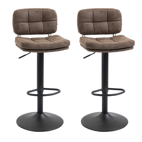 easycomfort easycomfort set 2 sgabelli bar moderni e girevoli con schienale e poggiapiedi sgabelli da cucina con altezza regolabile rivestimento pelle pu e imbottitura 41 5x45x85 107cm