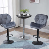 easycomfort easycomfort tavolo rotondo da bar con piano girevole altezza regolabile con leva a gas e base nero