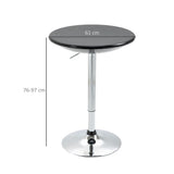 easycomfort easycomfort tavolo rotondo da bar con piano girevole altezza regolabile con leva a gas e base nero