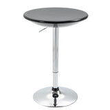 easycomfort easycomfort tavolo rotondo da bar con piano girevole altezza regolabile con leva a gas e base nero