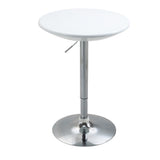 easycomfort easycomfort tavolo rotondo da bar con piano girevole altezza regolabile con leva a gas e base bianco