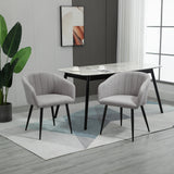easycomfort easycomfort set di 2 sedie imbottite moderne con rivestimento in tessuto sedie per soggiorno e salotto grigio chiaro
