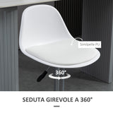 easycomfort easycomfort set 2 sgabelli da bar girevoli con schienale poggiapiedi e altezza regolabile 38x42x82 104cm bianco