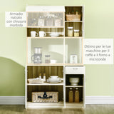 easycomfort easycomfort mobile buffet a 4 porte per cucina con 3 armadietti cassetto e piano dappoggio in truciolato 102x48x180 cm