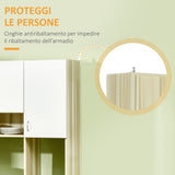 easycomfort easycomfort mobile buffet a 4 porte per cucina con 3 armadietti cassetto e piano dappoggio in truciolato 102x48x180 cm