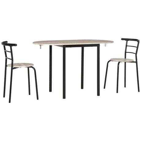 easycomfort easycomfort set da pranzo 3 pezzi con 2 sedie e 1 tavolo da pranzo ovale in mdf e acciaio per spazi limitati