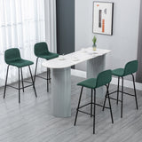 easycomfort easycomfort set 4 sgabelli alti con poggiapiedi per cucina e bar in poliestere vellutato acciaio e gommapiuma 40x45 5x94 cm