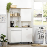 easycomfort easycomfort dispensa cucina in truciolato e mdf con ripiani aperti armadietti e cassetto 119x41x180 cm bianco