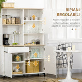 easycomfort easycomfort dispensa cucina in truciolato e mdf con ripiani aperti armadietti e cassetto 119x41x180 cm bianco
