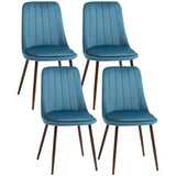 easycomfort easycomfort sedie da cucina imbottite set 4 pezzi in poliestere e acciaio 47x55x86 cm blu